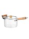 4.5 Liter Cooking Saucepan with Lid and Double Wooden Handle Glass Saucepan with Cover, Borosilicate Glass Cookware