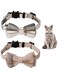 2 Packs Cat Collar Bells Set, Cat Collar Breakaway with Cute Bow Tie and Bell, Adjustable from Length 1cm width 28cm, Soft and Comfortable for Kitty and Some Puppies