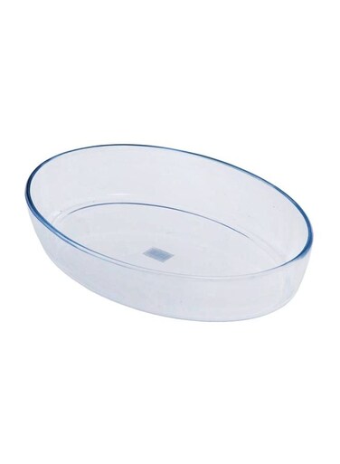3.0L Borosilicate Glass Oval Baking Dish Oven Safe Freezer &amp; Dishwasher Safe Clear 35x24x6.4cm