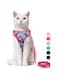 Supet Cat Harness and Leash Escape Proof for Walking, Adjustable Cat Vest Harness and Leash Set for Large and Small Kittens Dogs