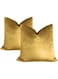 2 Luxury Gold Plain Velvet Decorative Cushion Covers - Luxury Super Soft Throw PillowCases for Sofa or bed- Set of 2 - HomeLux