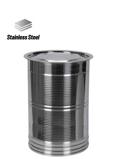 Stainless Steel Pawali,Storage Container &acirc;&euro;&ldquo; 22 Ltr, 30.5 cm Dia, Food Grade, Rust-Free, Strong &amp; Durable, for Coffee Beans, Tea, Flour, Sugar, Nuts, and More &acirc;&euro;&ldquo; Beautiful Design with Lines