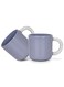 2-Piece Coffee Mugs 360ml New Bone China Printed Tea Cups, Purple Ceramic Mug for Hot Drinks, Latte, Cappuccino, Office or Home Use