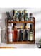 Deep Sleep Spice Rack Organizer for Countertop Spice Rack Kitchen Cabinet Organizer- 2-Tier Bamboo Display Shelf