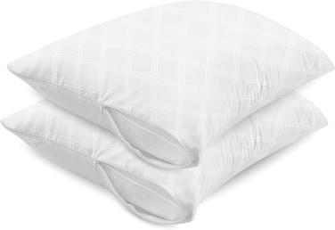 Premium Quality Pillow Protectors - Pack of 6 Zippered Polyester Covers (50 x 70cm)