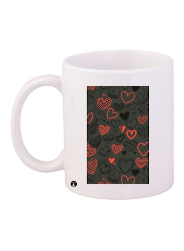 Heart Printed Coffee Mug White/Grey/Pink