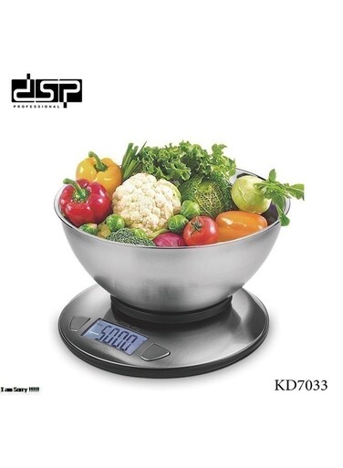 Professional Digital Kitchen Scale with 2000ml Stainless Steel Bowl - 5kg Capacity