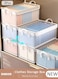 3PCS Clothes Storage Box, Stackable Wardrobe Clothes Organizer, Foldable Closet Storage Basket, Drawer Storage Organizer for Clothing, T-Shirt, Jeans, Sweaters, Toys &amp; Books