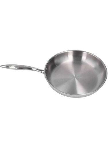 DNEI Stainless Steel Frying Pan, Thick, Non-Coated, Widely Used, 3-Layer Stainless Steel Frying Pan (30cm)