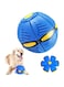 Aputue Pet Toy Flying Saucer Ball, Portable Glowing Magic Flying Saucer Ball, Changeable Shapes Flying Saucer Ball Dog Toy with Six Lights for Outdoor Sports
