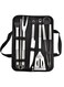 TIME 9 Piece Stainless Steel BBQ Grill Tool Set Silver/Black