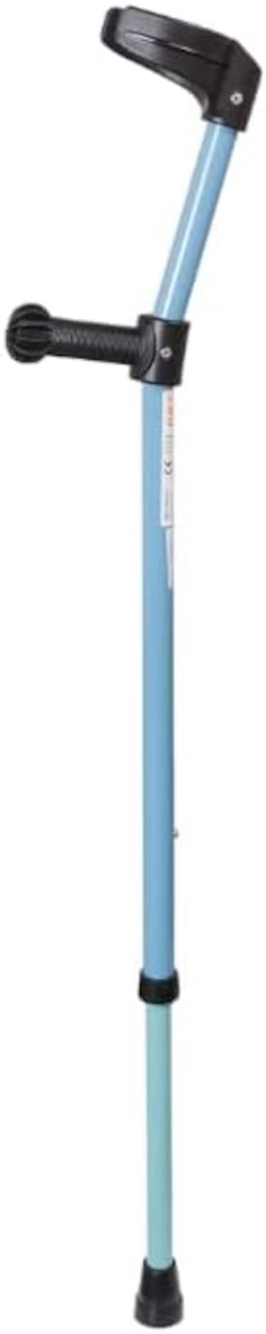 Orthos Crutches Luca Soft Handle (Blue/Green), With Fixed Rim And Soft Grip, Adjustable Height