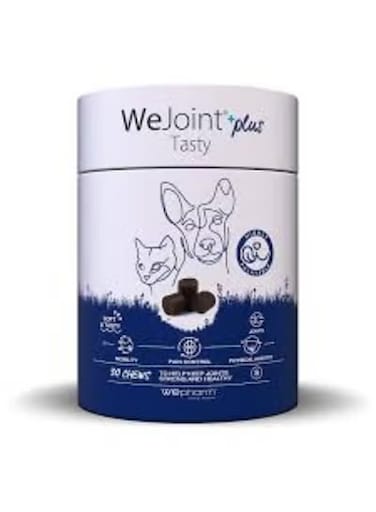 وي فارم وي جوينت بلس، حلوى مضغ طرية لذيذة لدعم المفاصل، عناية مكثفة بالحركة والغضاريف للكلاب والقطط من السلالات الصغيرة، 30 قطعة مضغ من ڤارماسي