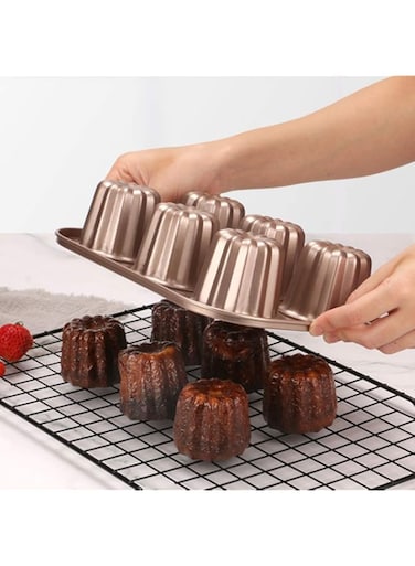 iToids Canele Mold Cake Pan, Non-Stick Canele Baking Pan for Oven Carbon Steel Caneles molds Bakeware Tools Canele French Pastry Molds Muffin Cake Mould (6-Cavity)
