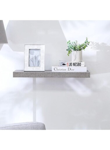 Danube Home Allano Floating Shelf   Wooden Wall Mounted Shelf Display   Invisible Metal Bracket Shelves For Decorations In Living Room, Laundry Room, Bed RoomL 60 x W 23.5 x H 4.3 cm - Cement Marble
