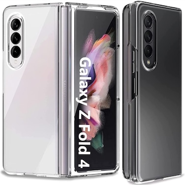 Muzz Case for Samsung Galaxy Z Fold 4 Case [Slim Fit] Hard Transparent PC Cover, Shock-proof Bumper Phone Case for Samsung Galaxy Z Fold 4 5G 2022- Crystal Clear