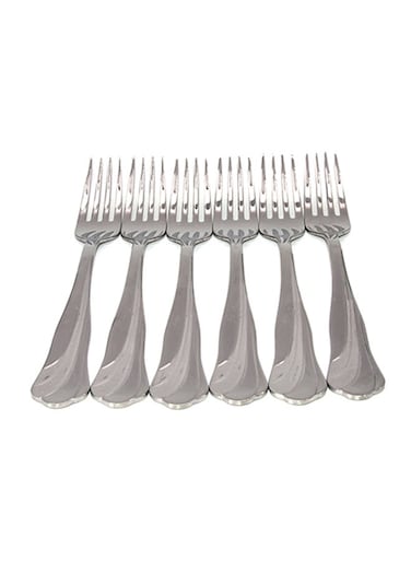 6-Piece Table Fork Set &ndash; Silver Standard, Durable Stainless Steel for Daily Dining Use