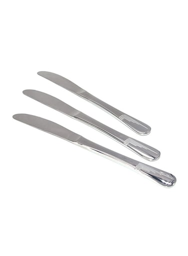 3-Piece Silver Table Knife Set – 27x6x3 cm, Elegant & Durable