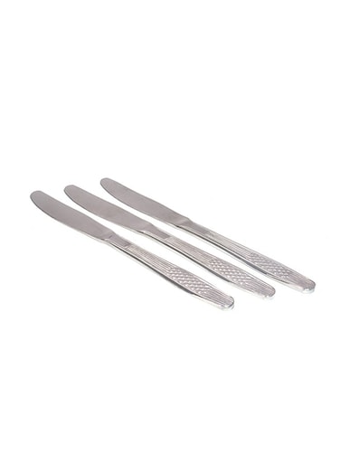 3-Piece Table Knife Set Silver &ndash; 27 x 6 x 2 cm Stainless Steel Cutlery