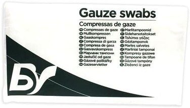 Bastos Viegas Guaze Swabs, 100% Pure Cotton, Quick Absorption, 7.5cm X 7.5cm 13Th/Sq.cm, 4 Piles