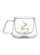 Layer Coffee Mug With Heat Handle Insulation Drinking Cup Transparent 9.4x7.2x7cm