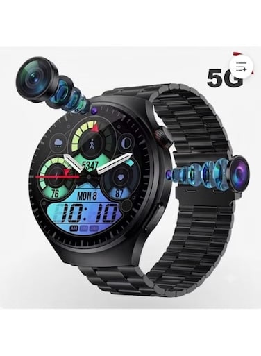 Nodizz N61 high Definition Large Screen Waterproof 5G Digital Front Camera Sim Waterproof Droplet Screen Video Call Instagram Android Smart Watch, Long Battery Life for App Store &amp; Android (Black)