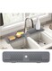 Silicone Faucet Sink Mat, 24inch Kitchen Faucet Absorbent Mats, Silicone Sink Mat Sink Drain Pad Faucet Splash Guard for Kitchen Countertop, Bathroom, Laundry Room, Gray
