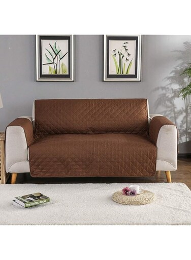 HCJNT Black Brown Waterproof Sofa Protector Cover Single/Twin/Triple Seater Sofa Slipcovers Anti-Skid Dirt-Proof Pet Dog Cushion Mat,1-seat 55 by 195cm