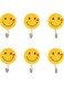 SELECTO HIWARE wall hanging Hook Smile Face Strong sticker 6 pcs