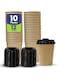 Packing 12 oz (Pack of 50) Heavy Duty Disposable Coffee Paper Cup with Lid Brown - Single Wall Disposable Cups with Lid for Cold &amp; Hot Drinks - Ideal Coffee Cups Disposable for Cafes &amp; Offices.