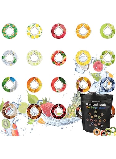 Alpha Fit Scent Water Bottle Pods 16 PIC Variety Pack, Air Up Water Bottle Flavor Pods, Air Up Pods, Watermelon, Coke, Peach (1 set of 16 pods (flavors up to 70 oz/2 L of water)