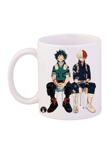 My Hero Academia Printed Mug White/Blue/Green 12ounce