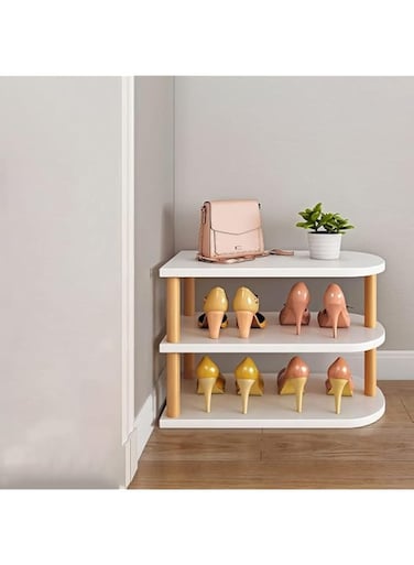 SEEMIE Shoe Rack, Shoe Shelf, Shoe Storage Organizer, Shoes Storage Tall Organizer Vertical Small Entryway Hallway Shelf for Entryway, Living Room (3 Tiers)