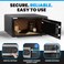 Rubik Wide Digital Safe Box, Hotel Size Locker with Digital and Key Lock, for A4 Documents Laptop Macbook Home Office (22x42x37cm, RB22C8) Black
