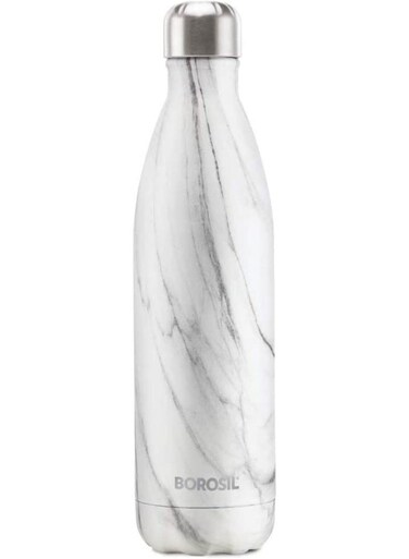 Stainless Steel Hydra Bolt Marble - Vacuum Insulated Flask Water Bottle, Marble, 750ML White
