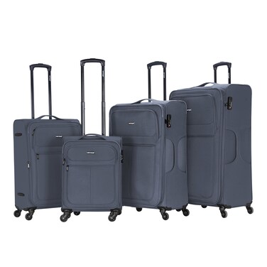 VIPTOUR Set of 4 Light Weight Polyester Jacqard Trolley Luggage With Number Lock 20/24/28/32 Inches