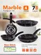 4 Piece Cook Marble Fry Pan Set 7-Layer Granite Coating Non-Stick Surface with Bakelite Handle 18-20-24-28 Marble Black