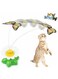 LOVEQI Funny Electric Cat Butterfly Toy 360 Degree Rotating Pet Self Playing Toy Interactive Cat Teaser Toy with Steel Wire Rod