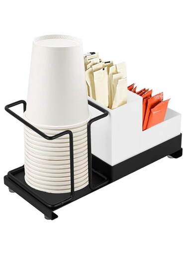 CENXI Coffee Station Organizer Paper Coffee Cup Organizer Dispenser Kitchenware Paper Cup Dispenser Coffee Bar Bin Box for Milk Tea Shop Restaurant Accessories, black2