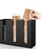 3 Compartments Acrylic Coffee Cup Dispenser Organizer Paper Cup Lid Sleeve Holder Disposable Cup Organizer Coffee Shop Supplies Paper Cup Holder Cup Storage Organizer for Counter Wall (Black)