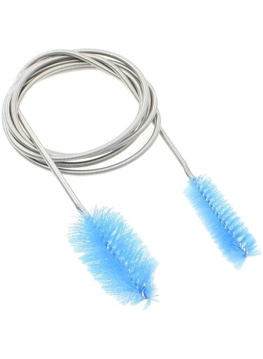Mumoo Bear 5ft Aquarium Cleaning Brush Flexible Double Ended Long Bendable Spring Fish Tank Tubes Filters Pipe Brush Cleaners Pump Hose Brush (Blue)