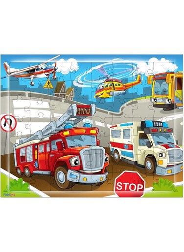 Fiddlys 54 Pcs Wood Jigsaw Puzzles for Kids &amp; Children Age 6+ Animal World and Sea World (Vehicle)