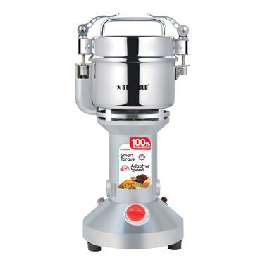 STARGOLD Electric Grain Grinder,Superfine Mill Grinder for Herb/Spice/Nut/Cereal 60s Speedy Grinding with Overload 1300W, 250g Capacity, SG-72HG