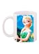 Princess Printed Ceramic Coffee Mug White/Green/Blue 11ounce