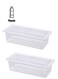 Food Storage Container For Refrigerator With Removable Drain Tray White 30.7 x 15 x 14.2cm