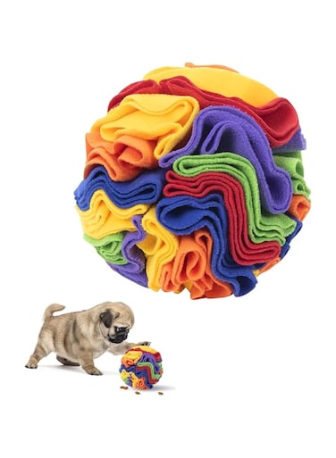 Fguolvqi Snuffle Ball for Dogs, Snuffle Mat Interactive Dog Toys Ball, Dog Brain Mental Stimulating Puzzle Toys, Interactive Dog Toys Encourages Natural Foraging Skills for Training(15cm）