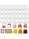 Jaisie.W 7oz Small Glass Jars 40Pack, Clear Glass Pudding Jars with PE Lids and Tags, Spice Jars/Glass Jelly Jars/Yogurt Jars/Candle Containers/Small Jars with Lids (Set of 40)