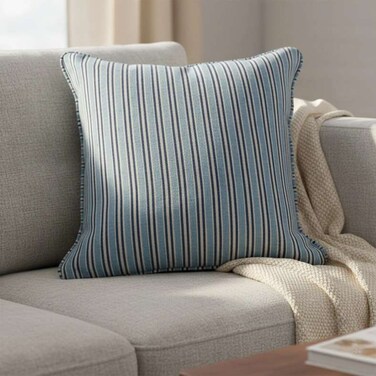Home Heritage Stripe Cushion 50x50cm - Indigo