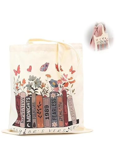 Lonimia Fabric Bag Printed, TS Album Inspired Tote Bag Women, TS Canvas Tote Bag, Fabric Bag, Aesthetic Tote Bags, Cotton Bag, Linen Bag, Gift, Music Lovers