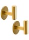 ChicAbode 2 Pack Adhesive Towel Hooks, Brushed Gold SUS304 Stainless Steel Towel Hooks, Heavy Duty Waterproof Wall Hooks, Self Adhesive Coat Robe Towel Hooks for Bathrooms Kitchen Hotel (Gold)